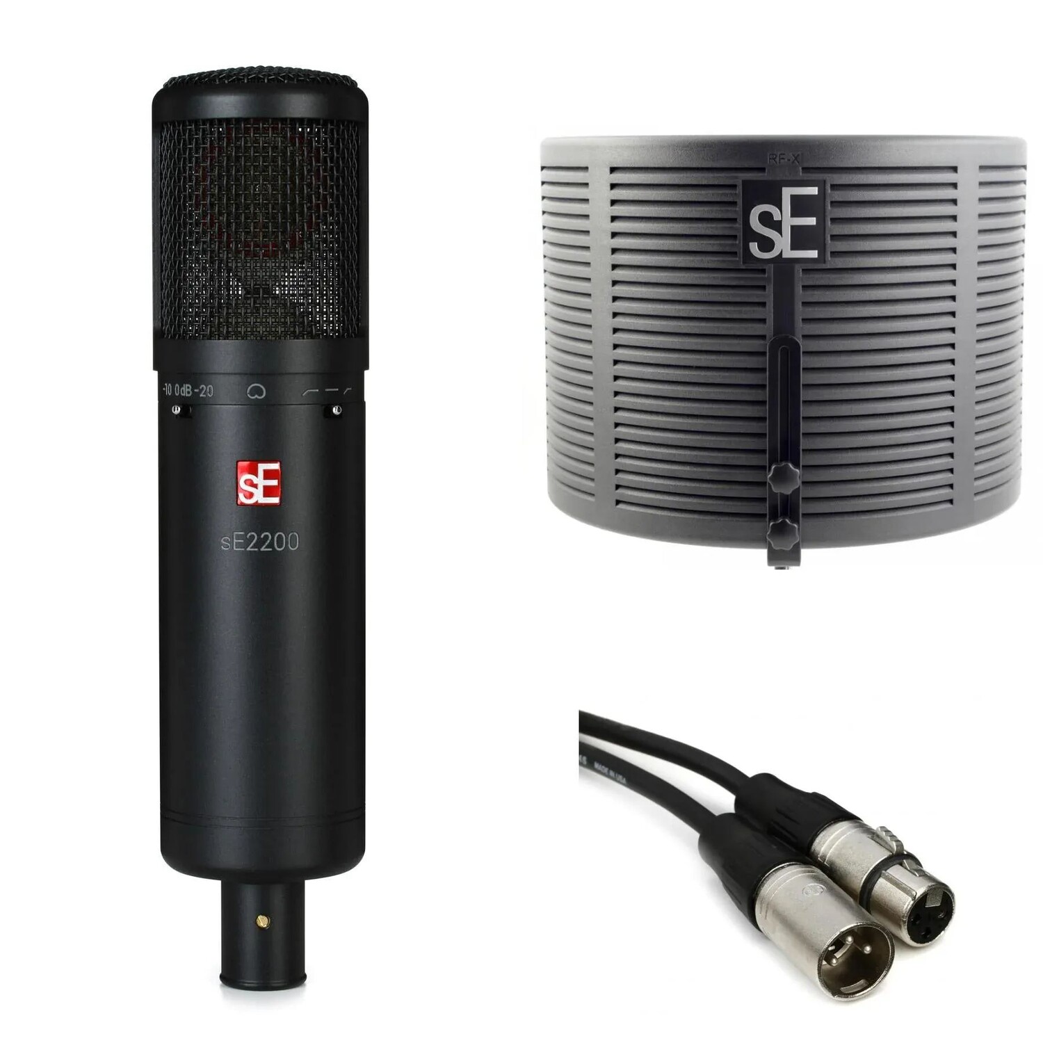 

sE Electronics sE2200 Комплект конденсаторных микрофонов с большой диафрагмой, отражателем и кабелем