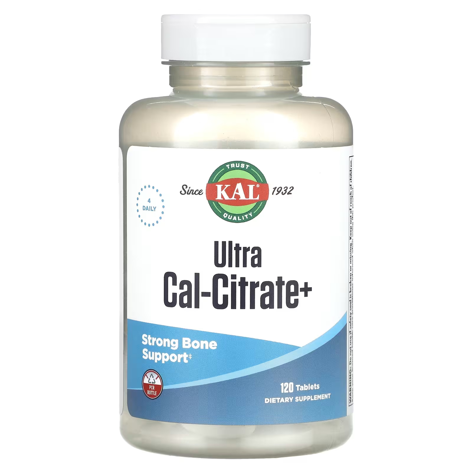 Пищевая добавка Kal Ultra Cal-Citrate+, 120 таблеток kal витамины d3 и к2 в каплях с натуральным цитрусовым вкусом 59 мл 2 жидк унции
