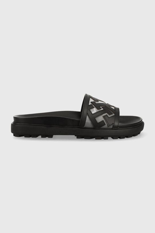 

Кожаные тапочки TH ELEVATED FLAT SANDAL Tommy Hilfiger, черный