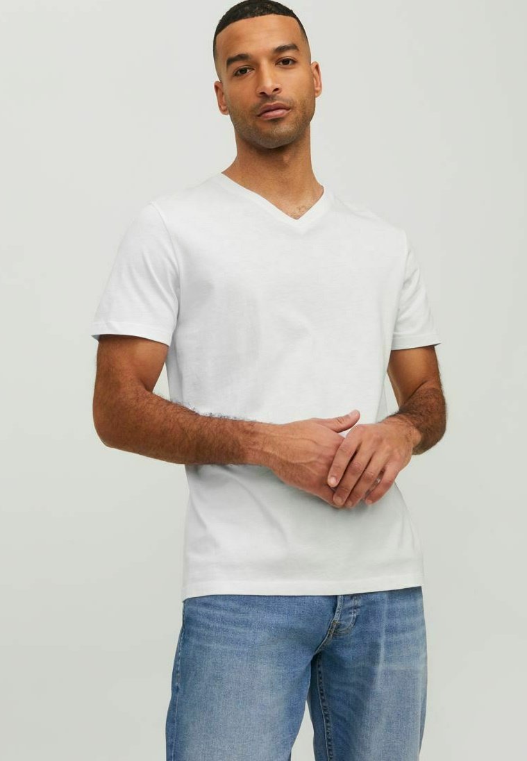 Базовая футболка V-AUSSCHNITT Jack & Jones, белый