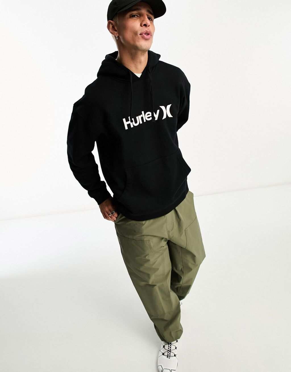 

Черная толстовка с капюшоном Hurley one only core