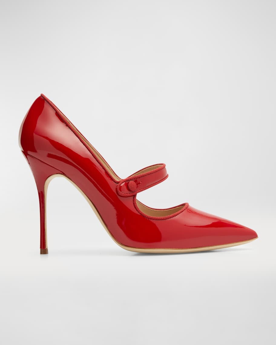 

Патентованные туфли-лодочки Campari Mary Jane Manolo Blahnik