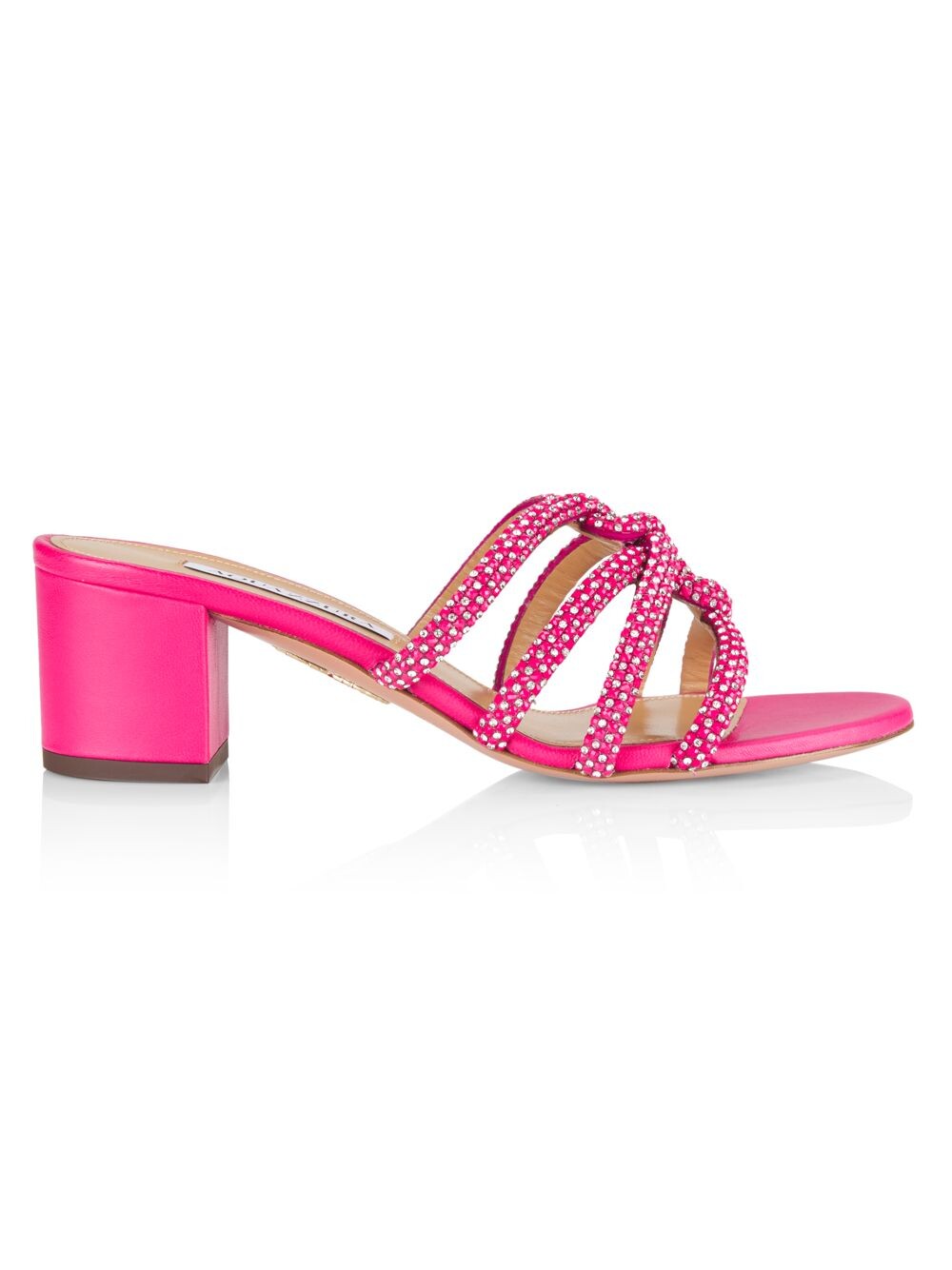 

Кожаные мюли Moondust 50MM с украшением Aquazzura, фуксия