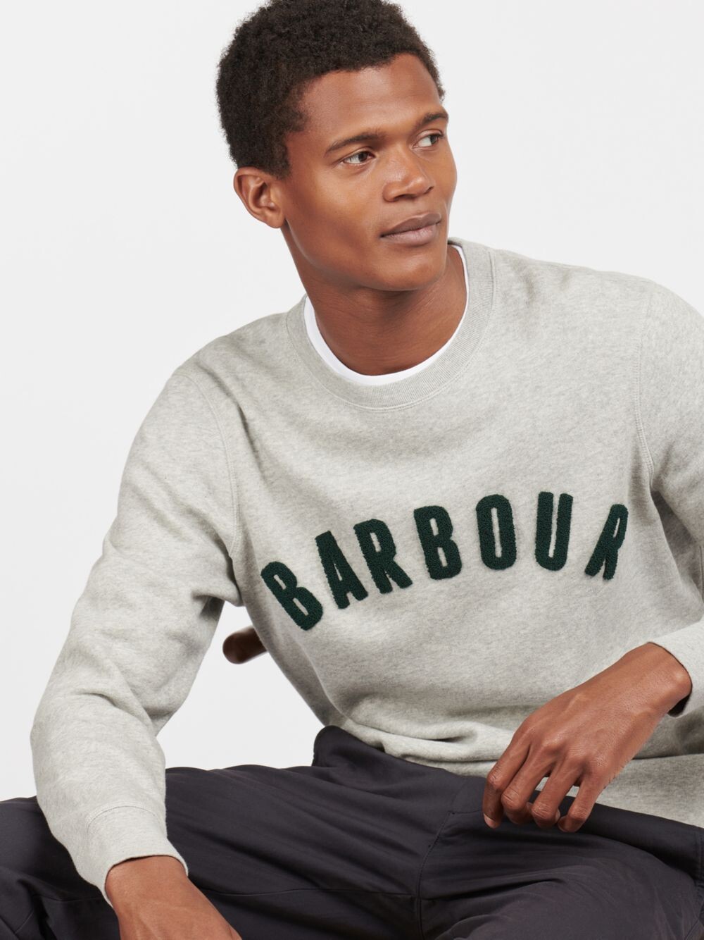 

Толстовка с круглым вырезом с логотипом Barbour Essential Prep, серый меланж