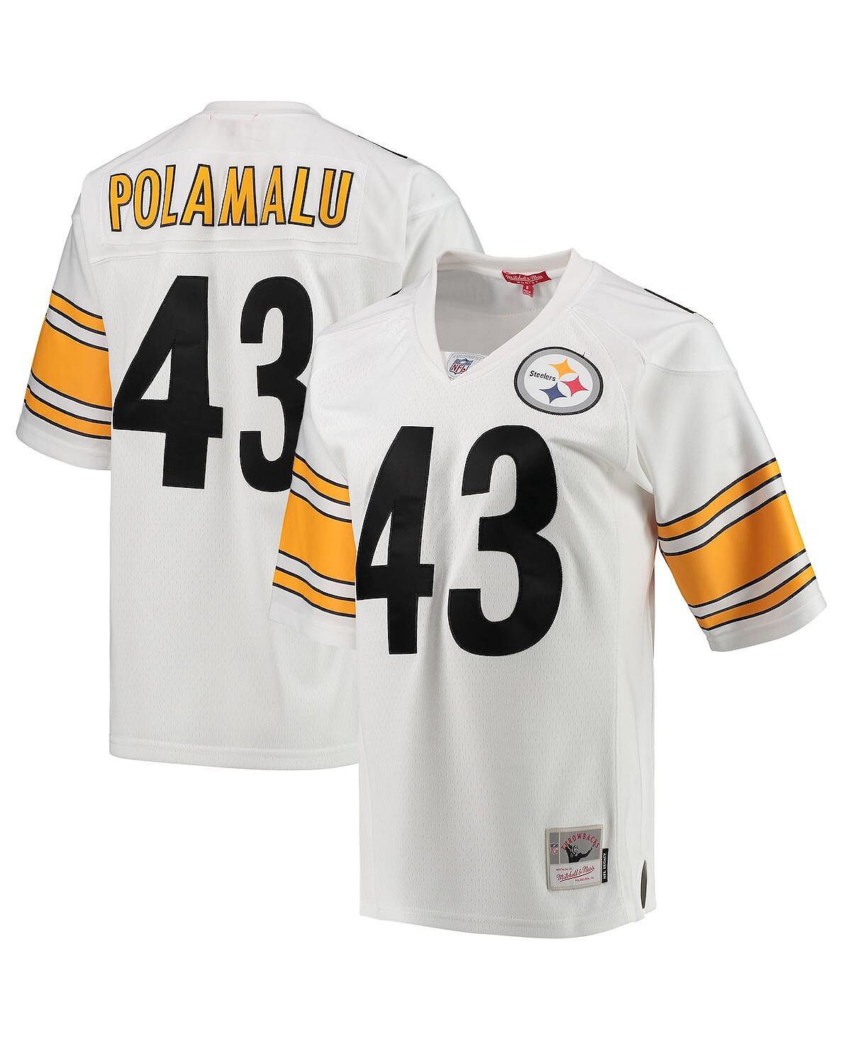 

Женская футболка команды Troy Polamalu White Pittsburgh Steelers 2005 Legacy Replica Team Mitchell & Ness, белый