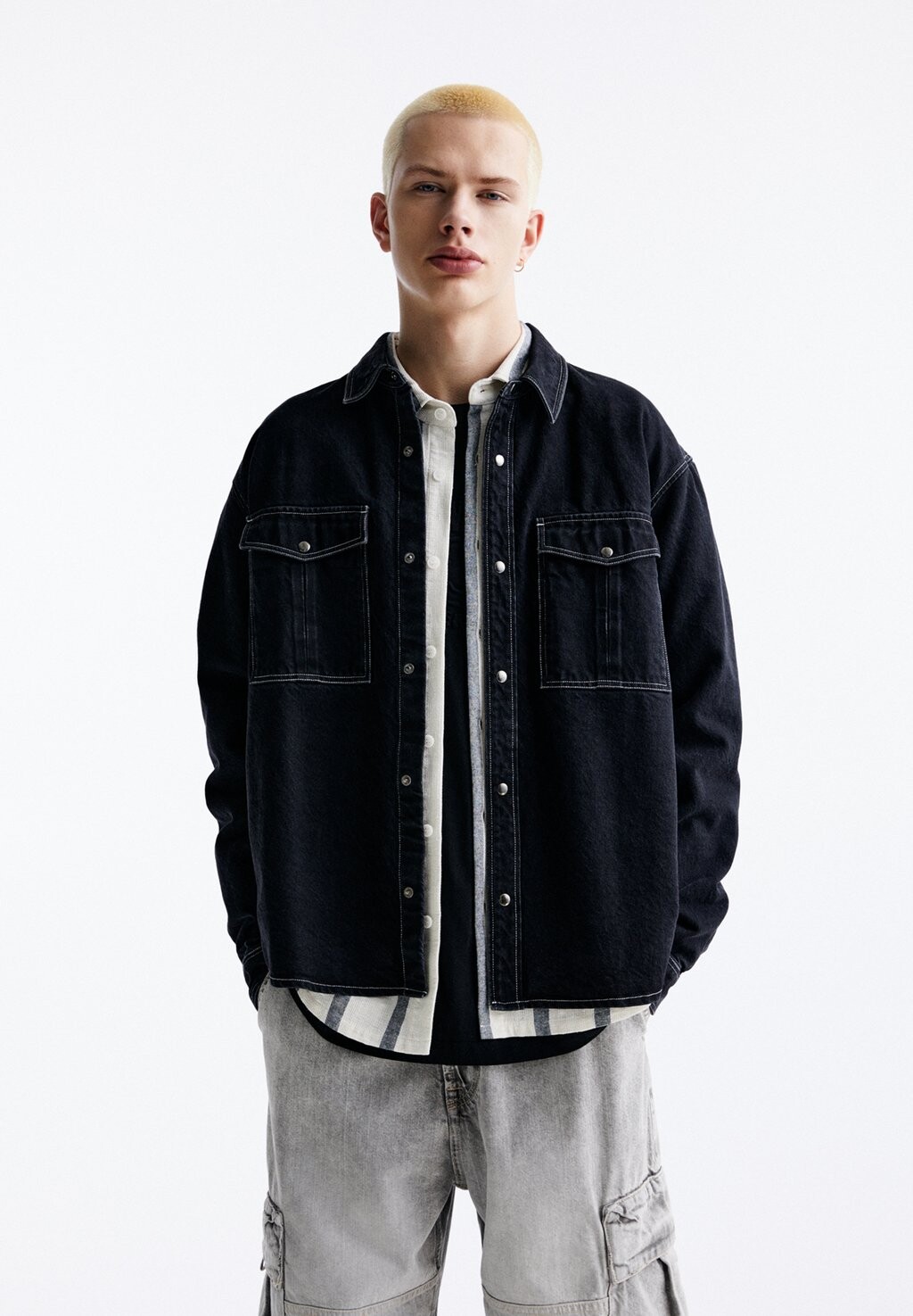 

Рубашка COWBOY OVERSHIRT PULL&BEAR, цвет black