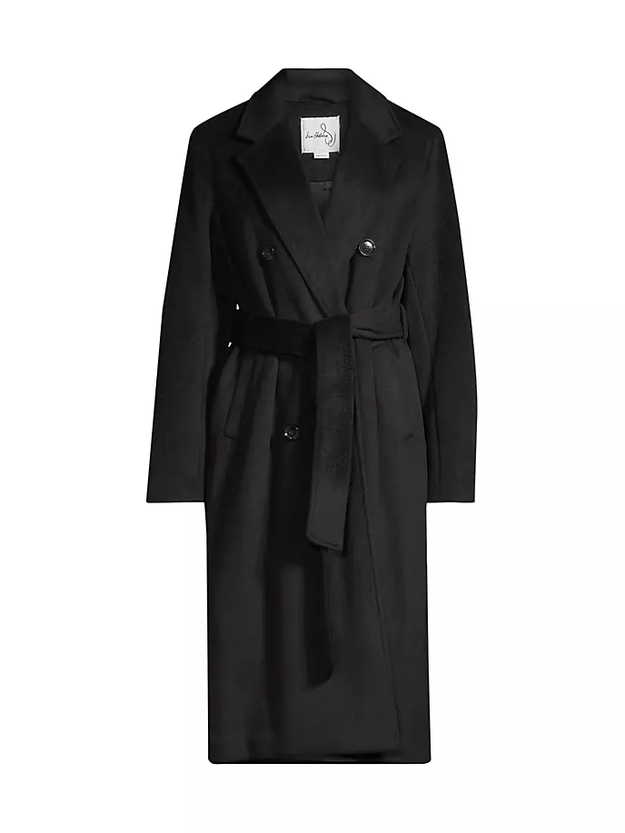 Двубортное пальто с поясом Sam Edelman, черный oxo2 чёрное двубортное пальто с поясом oxo2