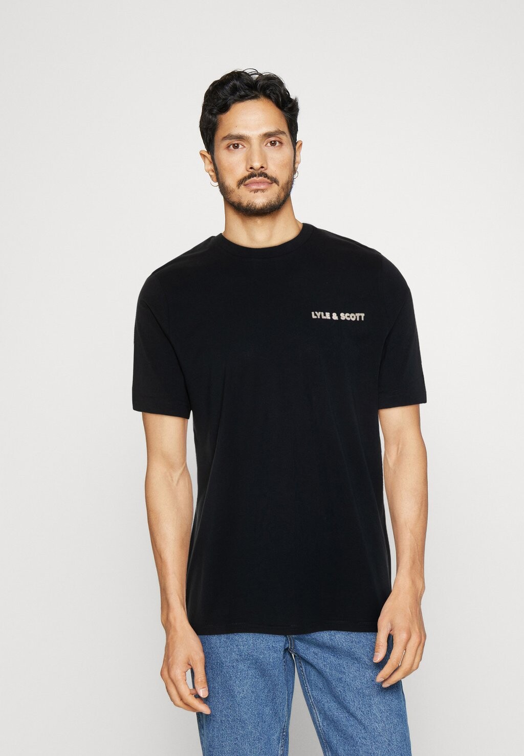 

Футболка с принтом FLOCKED LOGO Lyle & Scott, темно-синий