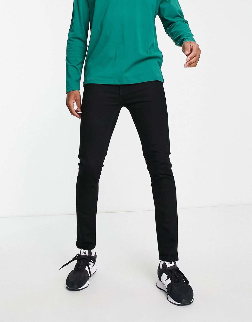 

Черные эластичные джинсы скинни Topman
