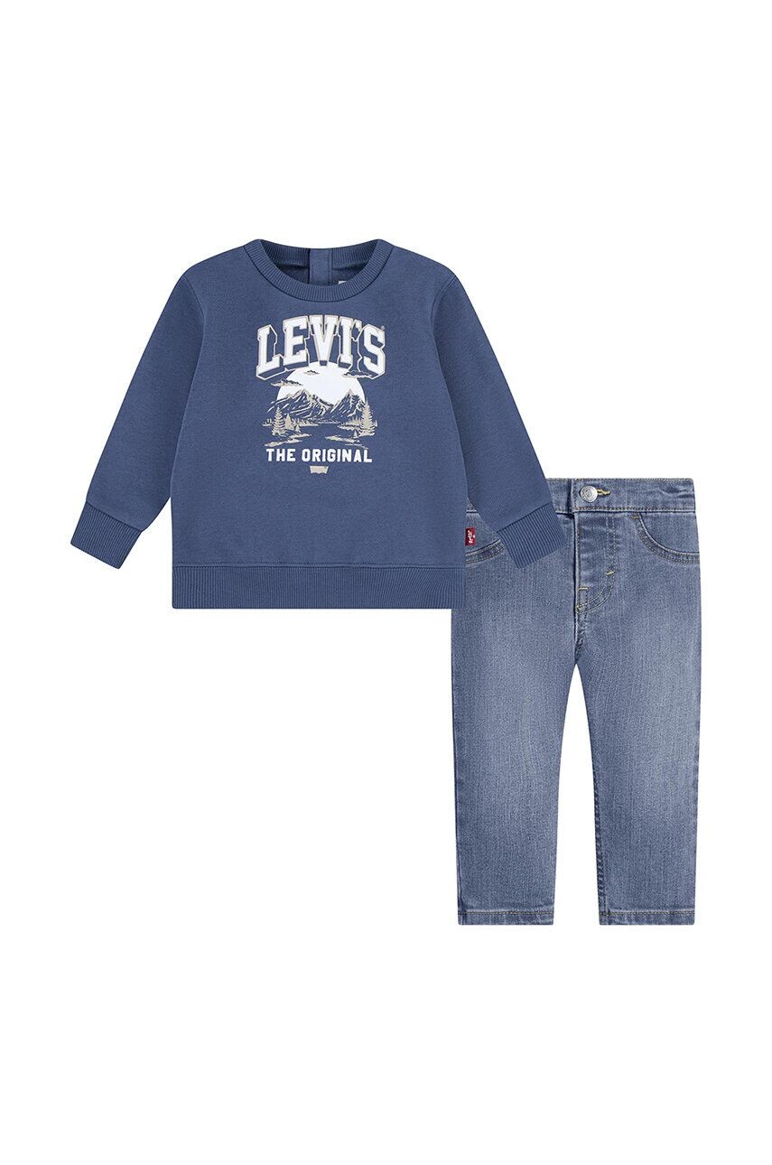 

Детский комплект Levi's MOUNTAIN CREW & PANT SET SET, синий