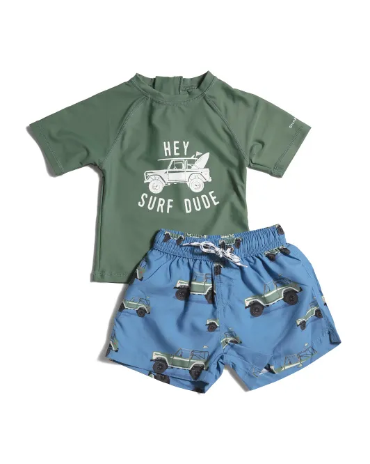 

Комплект для купания Surf Safari из 2 предметов для мальчиков-младенцев Snapper Rock, синий