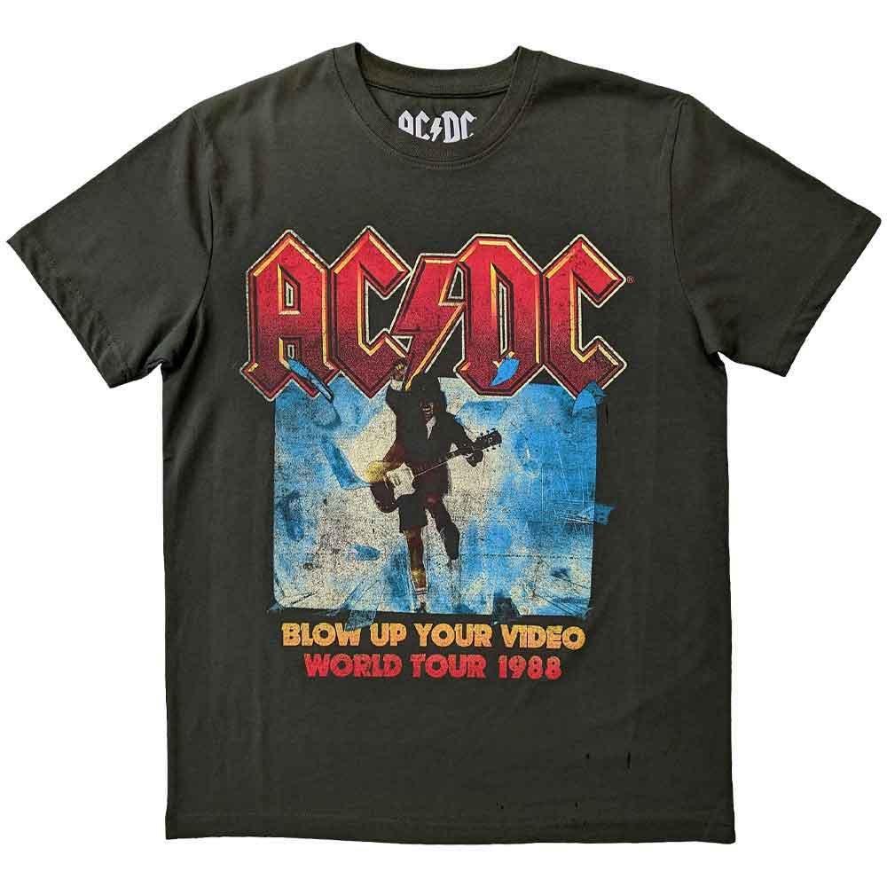 Взорви свою футболку с видео AC/DC, зеленый футболка с принтом ac