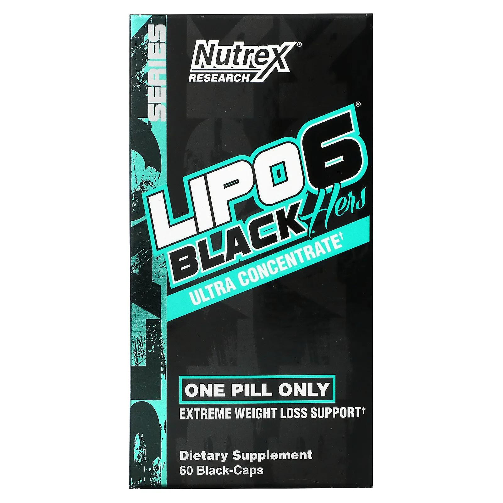 Nutrex Research Lipo-6 Black Hers ультраконцентрированный 60 черных капсул nutrex research muscle infusion улучшенная протеиновая смесь ваниль 2265 г 5 фунтов