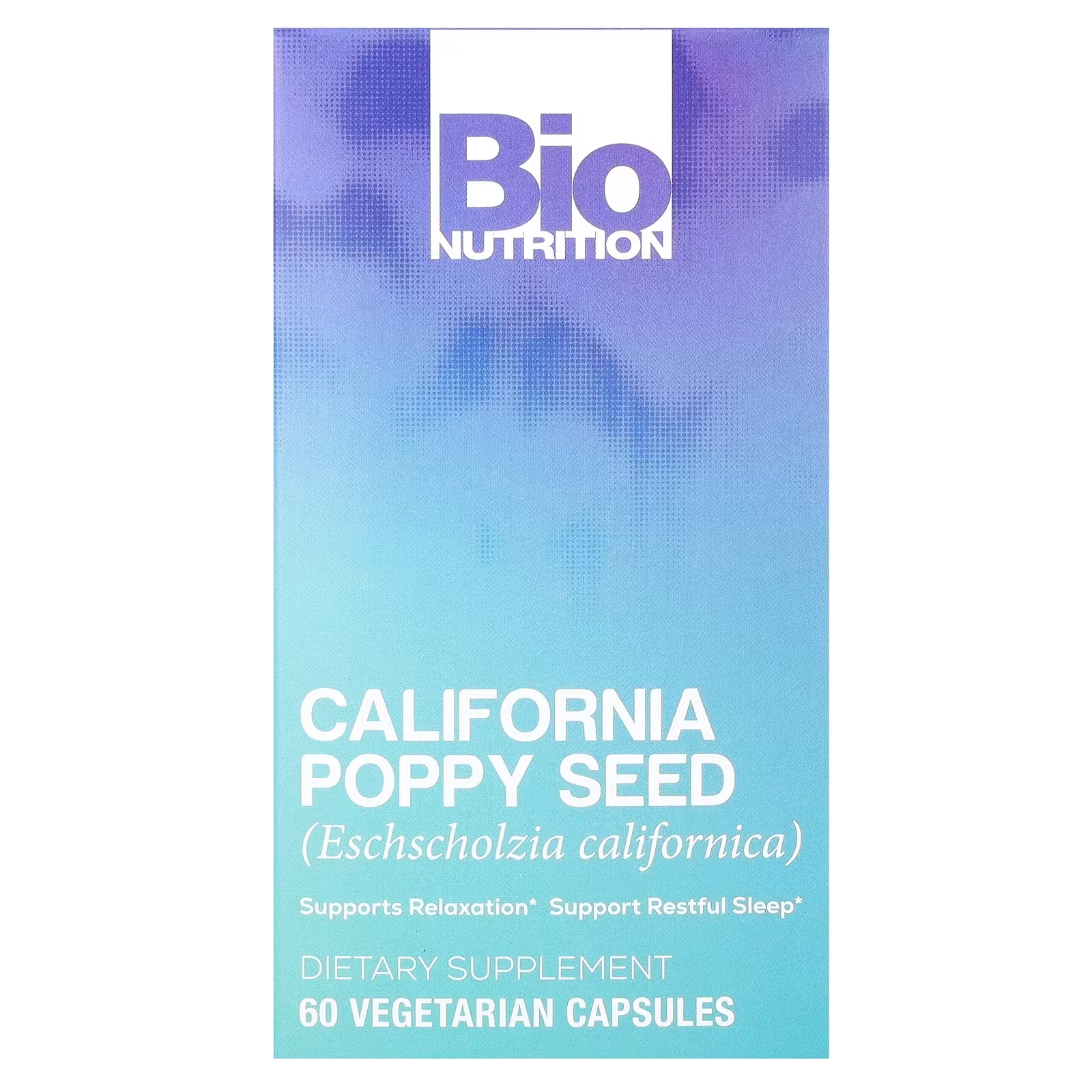 Bio Nutrition Калифорнийский мак, 60 вегетарианских капсул bio nutrition здоровье сна с экстрактом дикого салата 60 вегетарианских капсул