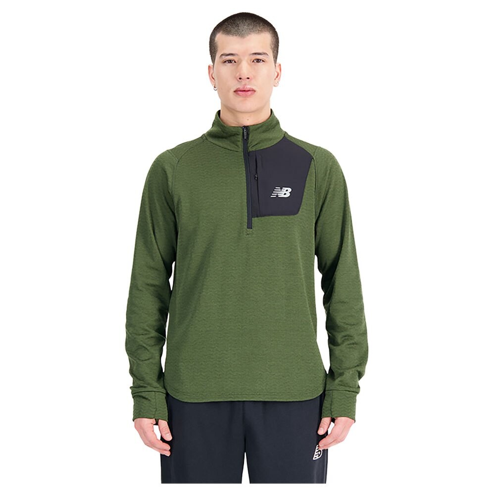 

Толстовка New Balance Nb Heat Grid Half Zip, зеленый