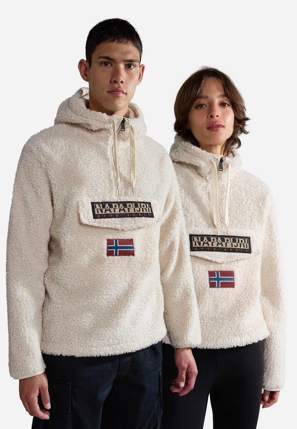 

Толстовка BURGEE Napapijri, белая шапочка серая, Белый