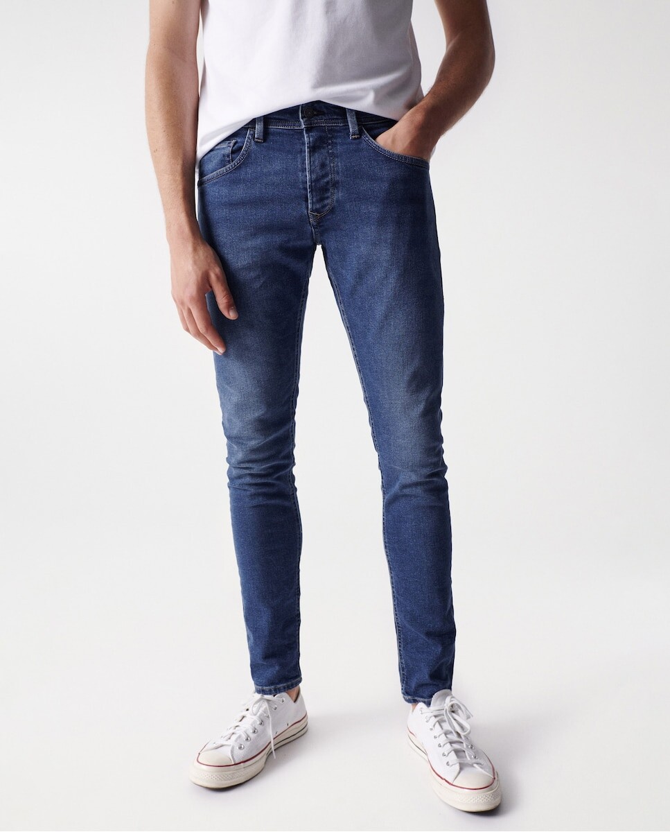 

Узкие мужские джинсы синего цвета Salsa Jeans, синий