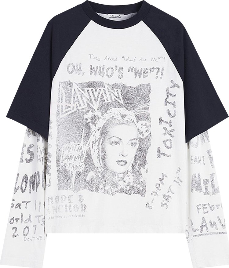 

Футболка Lanvin Printed Long-Sleeeved 'Black', черный