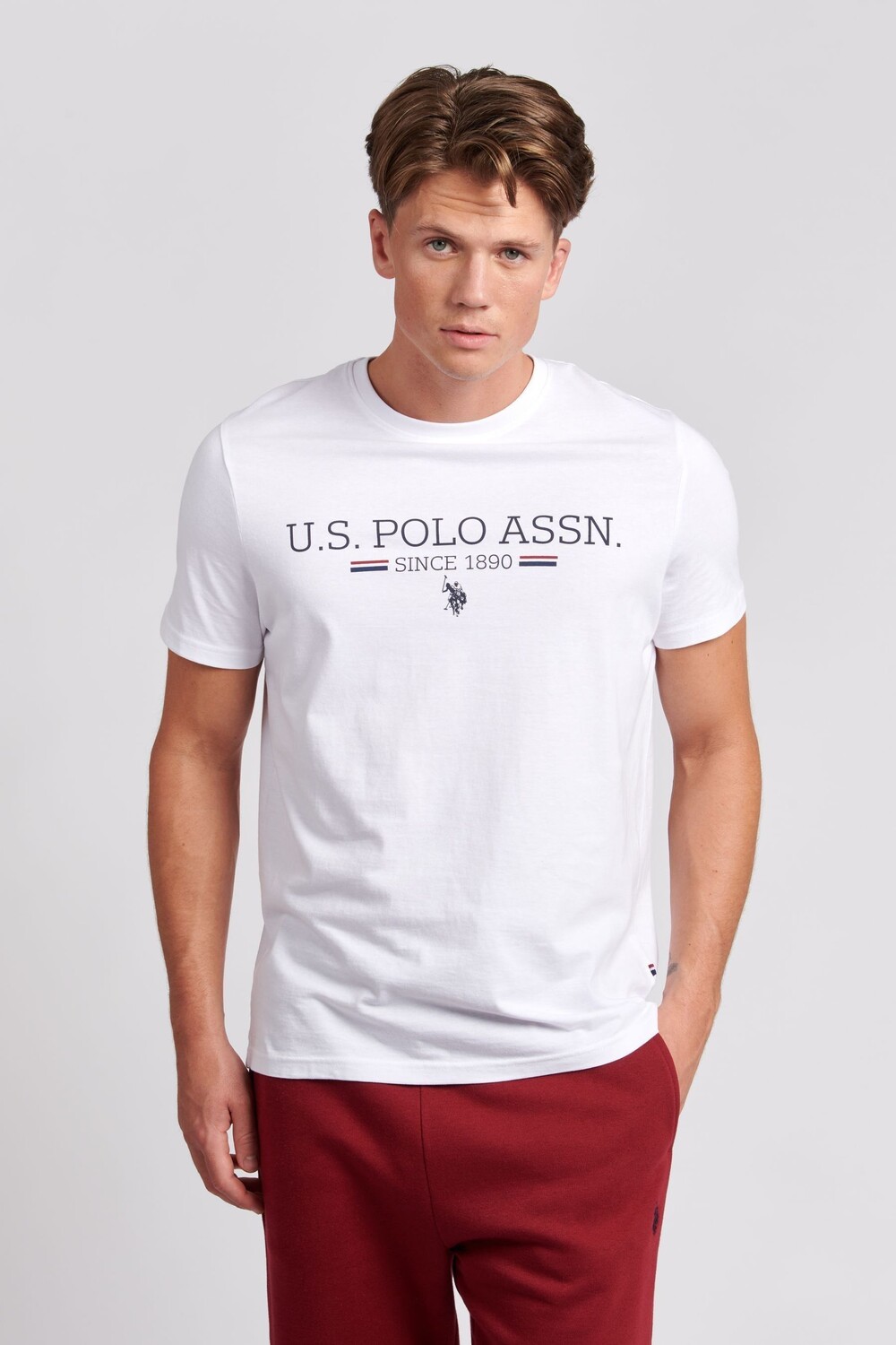 

Мужская футболка в винтажном стиле с принтом U.S. Polo Assn, белый