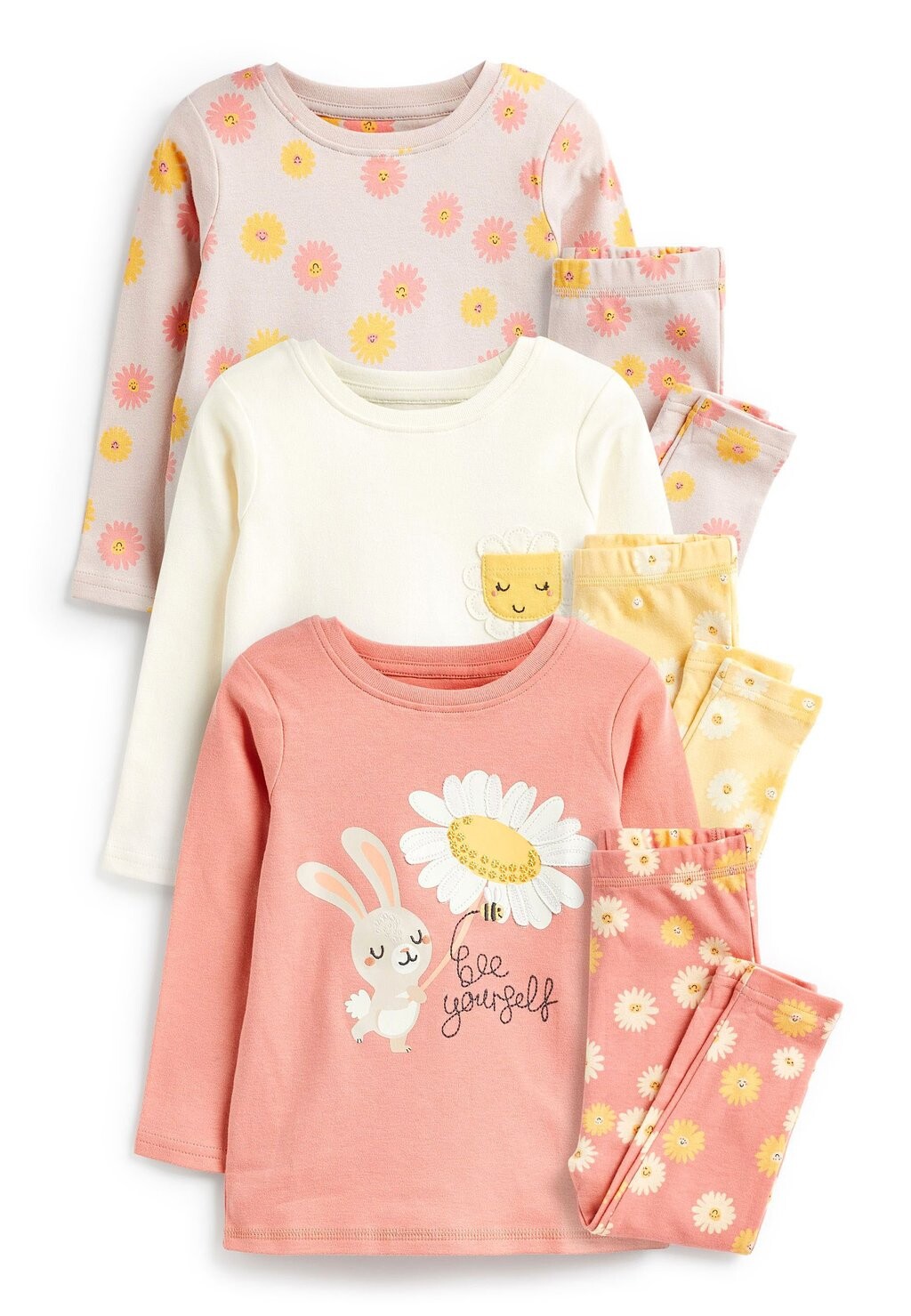

Пижамы Pyjamas 3 Pack Next, цвет pink/yellow bunny floral