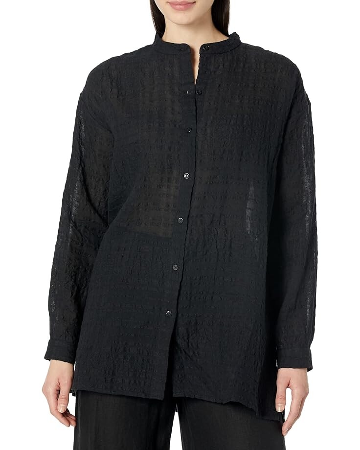 

Рубашка Eileen Fisher Boxy Shirt, черный