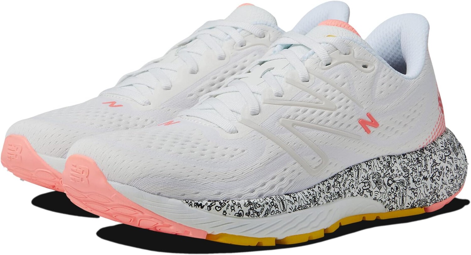 

Кроссовки Fresh Foam X 880v13 New Balance, цвет White/Grapefruit, Белый