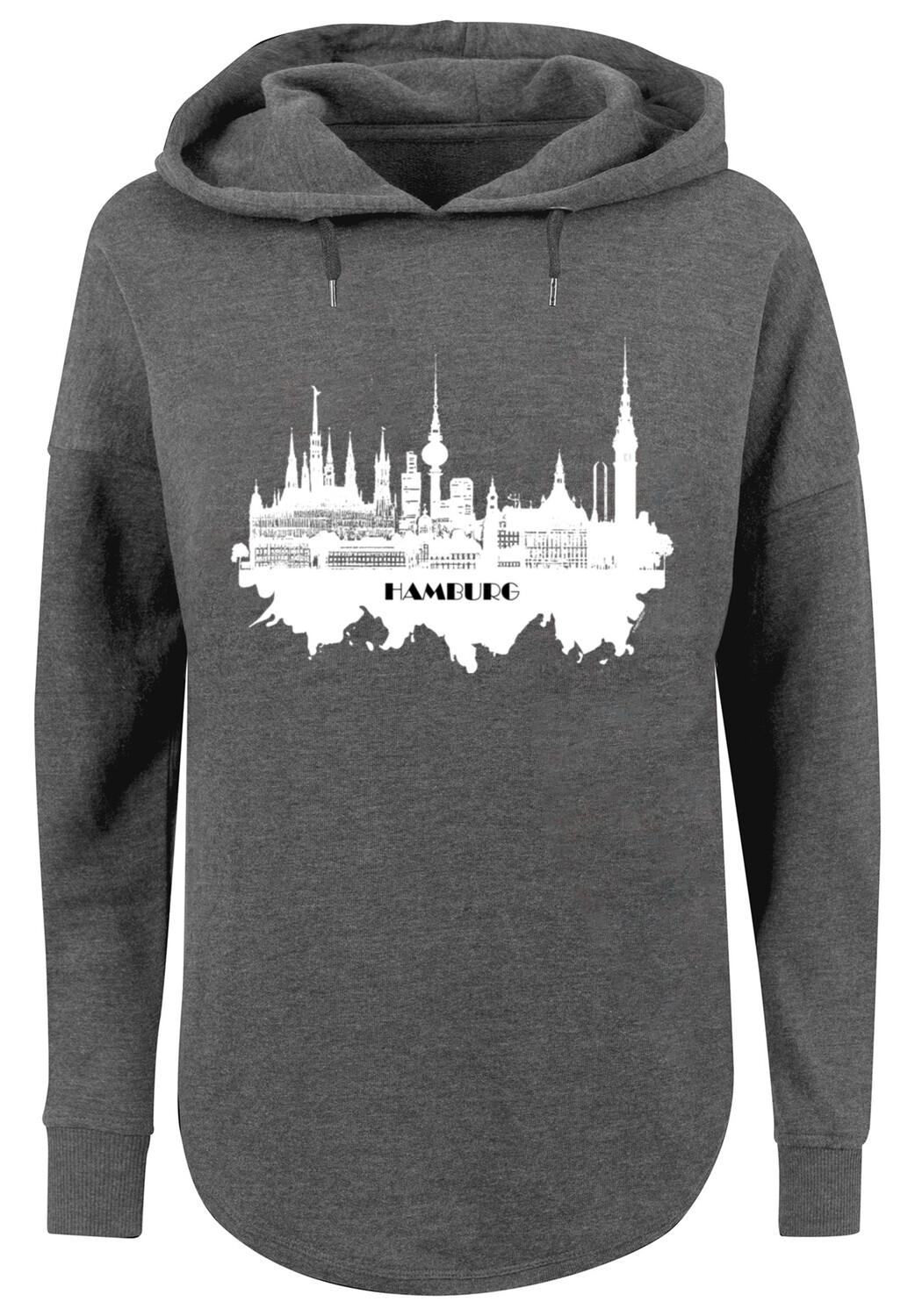 

Свитер F4NT4STIC Oversized Hoodie Cities Collection Hamburg skyline, цвет charcoal