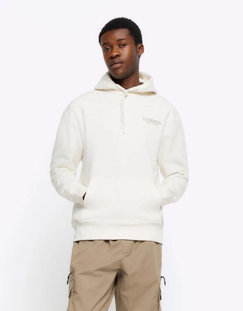 

Бежевое худи с графическим рисунком River Island Regular