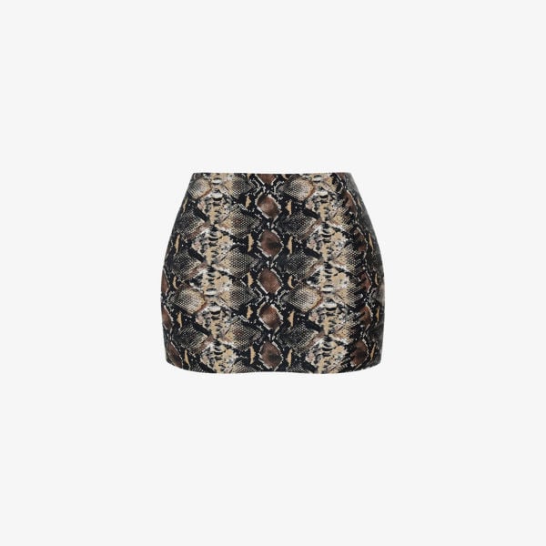 

Мини-юбка Lena из искусственной кожи со змеиным принтом House Of Cb, цвет snake print