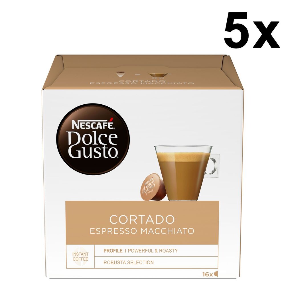 

Nescafé Dolce Gusto Cortado Espresso Macchiato, кофе, кофейные капсулы, упаковка из 5 штук, 5 х 16 капсул Nestlé