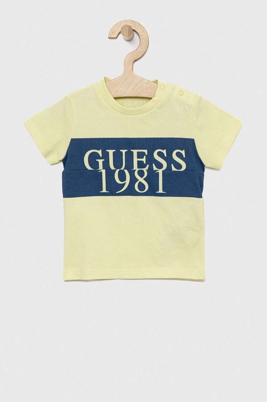 

Детская хлопковая футболка Guess, зеленый