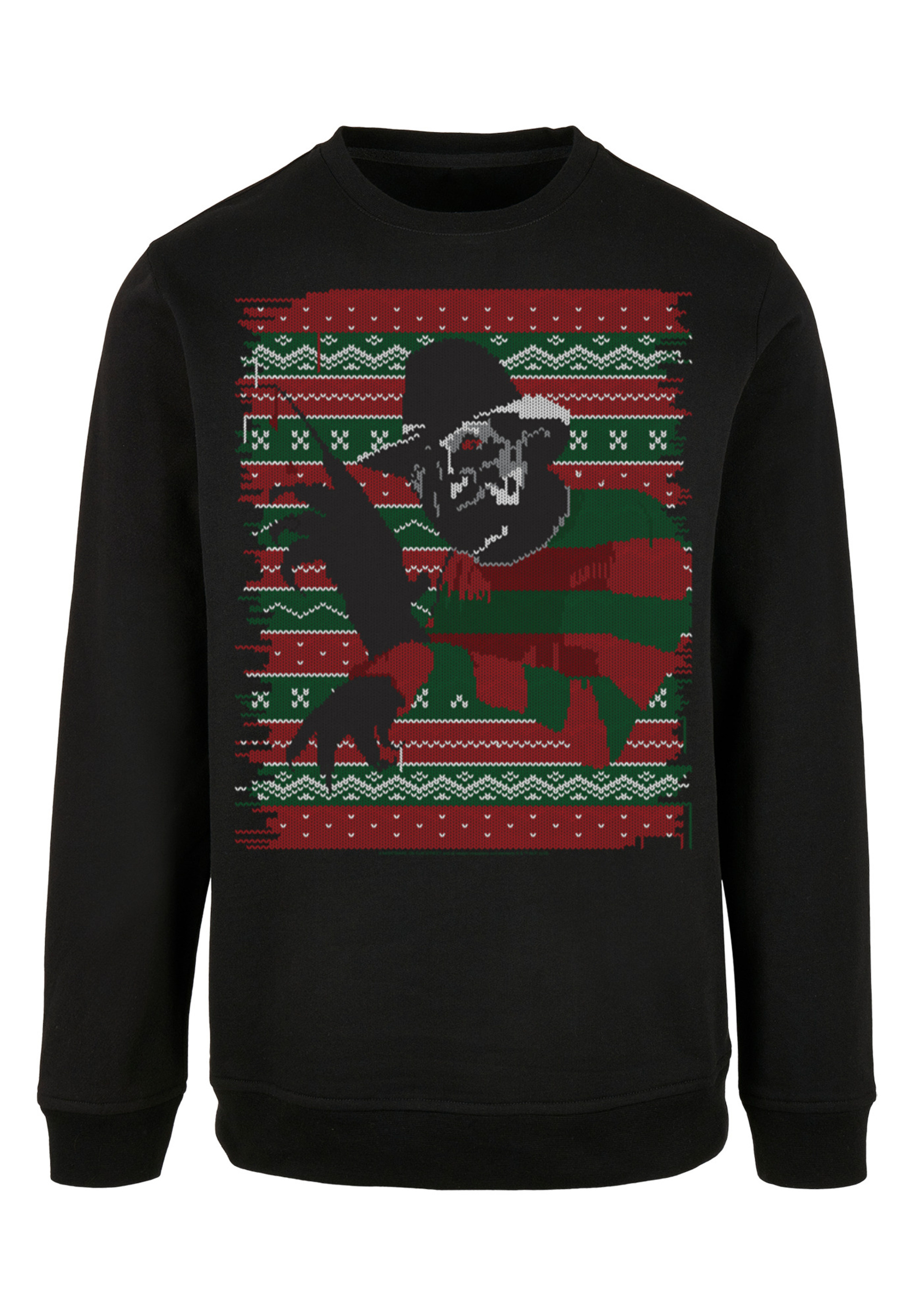 Пуловер F4NT4STIC Sweatshirt Nightmare On Elm Street Christmas Weihnachten Fair Isle, черный
