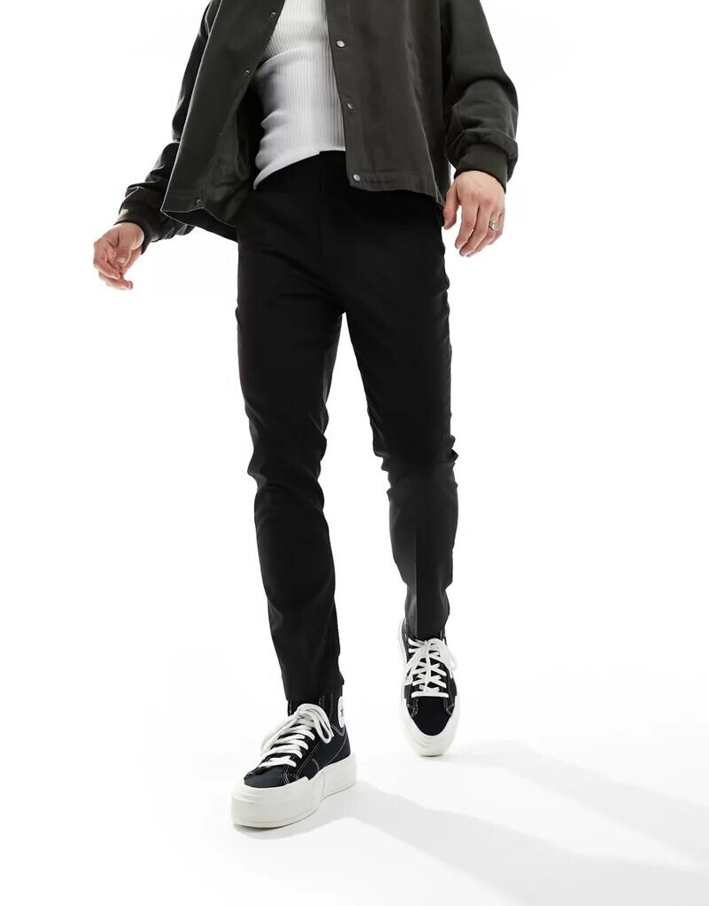 

Черные укороченные брюки скинни ASOS, Черный