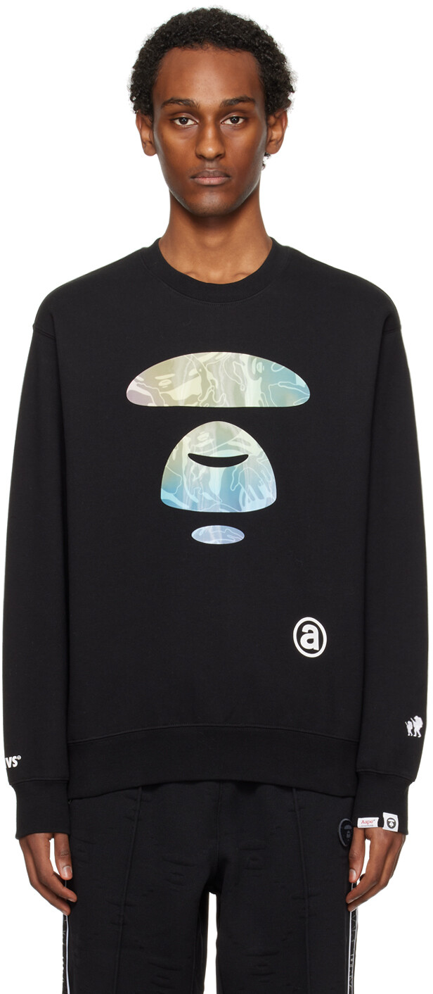 

Черный голографический свитшот Aape By A Bathing Ape