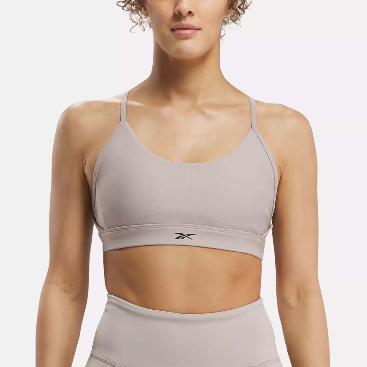 

Спортивный бюстгальтер Lux с бретелями Reebok, пыльно-серый