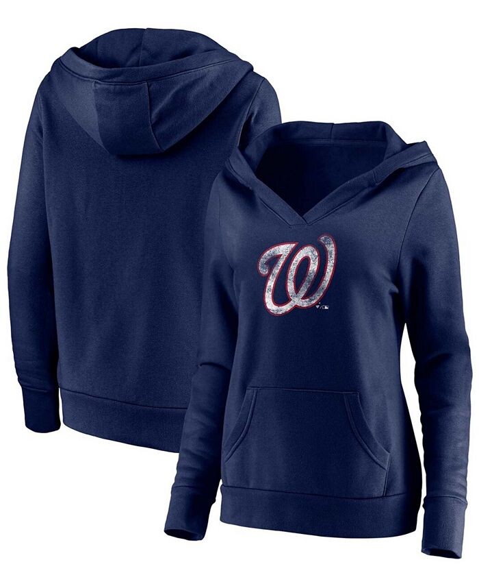 

Темно-синий пуловер с капюшоном Washington Nationals Core Team Crossover с v-образным вырезом Fanatics, синий