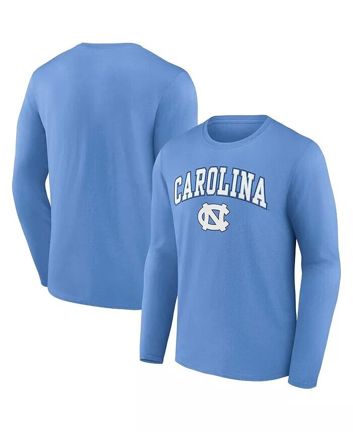 

Мужская футболка с длинным рукавом Carolina Blue North Carolina Tar Heels Campus Fanatics, синий