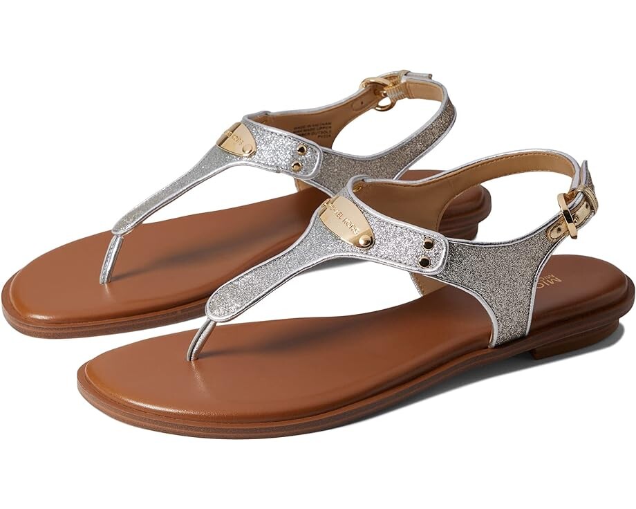 

Сандалии Michael Kors MK Plate Thong, цвет Silver/Pale Gold