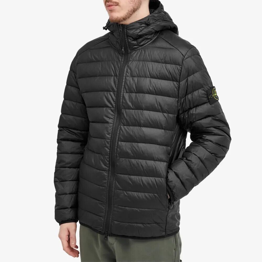 

Stone Island Легкий пуховик с капюшоном, черный