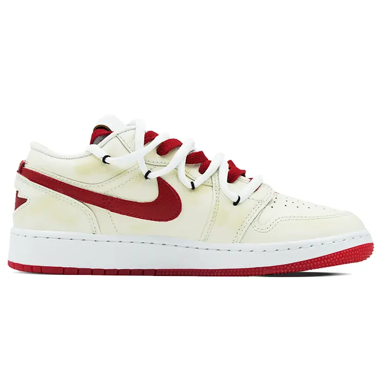 

Кроссовки Air Jordan 1 Vintage Basketball Shoes Women's Low-top Red, бежевый/красный