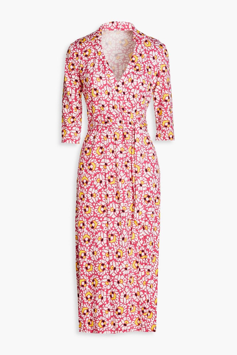 

Платье из шелкового джерси с принтом Abigail и запахом DIANE VON FURSTENBERG, фуксия, Розовый
