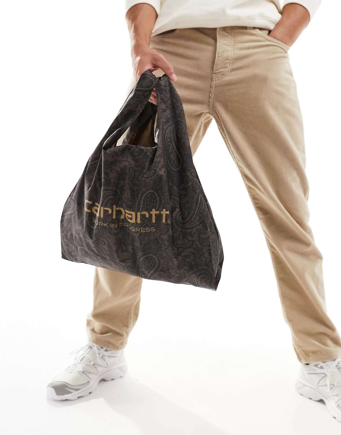 

Бордовая компактная сумка-шоппер с узором пейсли Carhartt WIP