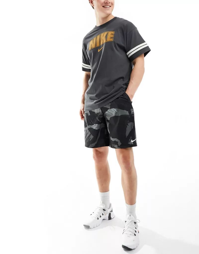 Серые шорты в стиле милитари Nike Dri-FIT Form, внутренний шов шириной 9 дюймов
