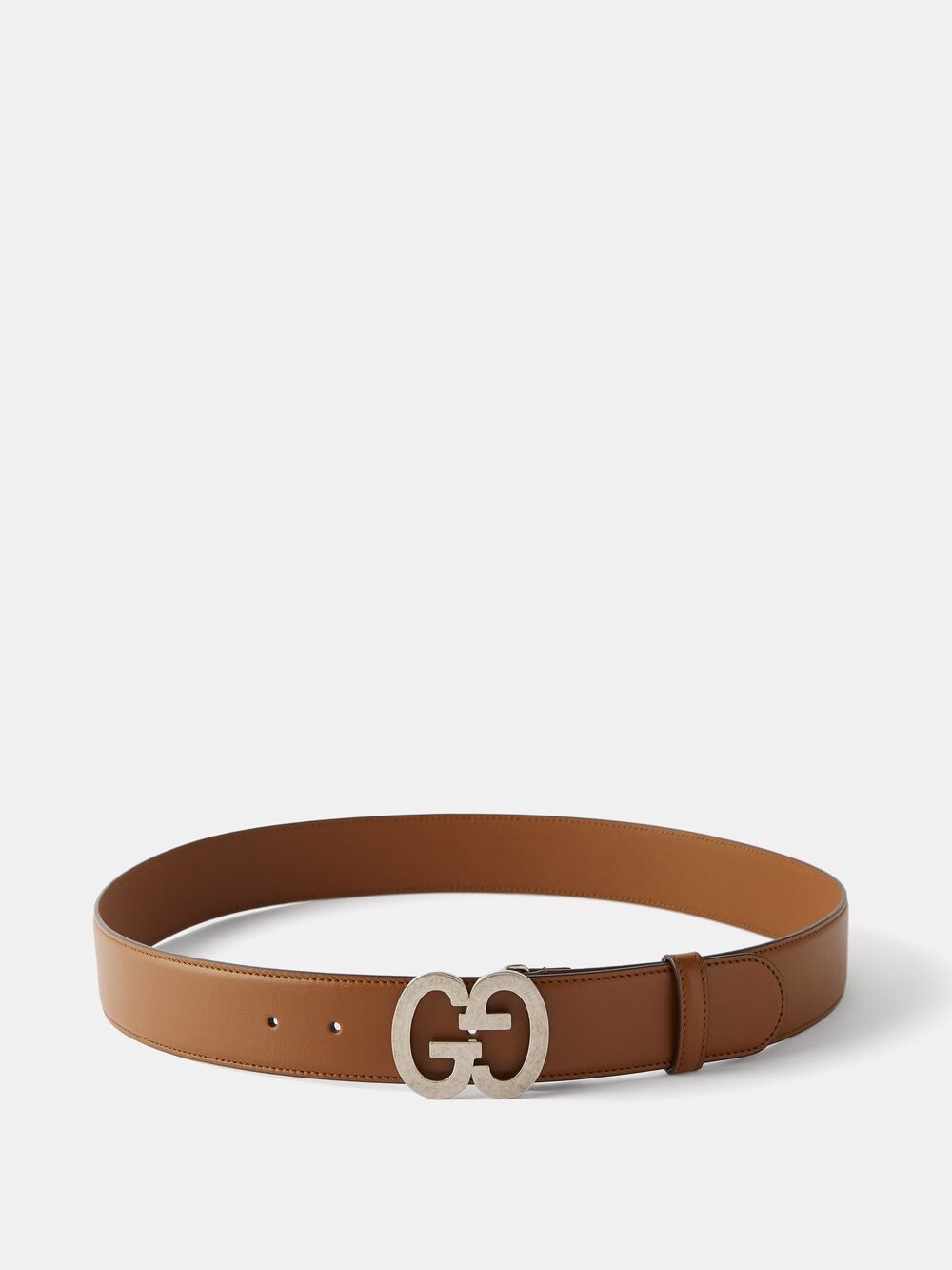 

Кожаный ремень с пряжкой gg Gucci, коричневый