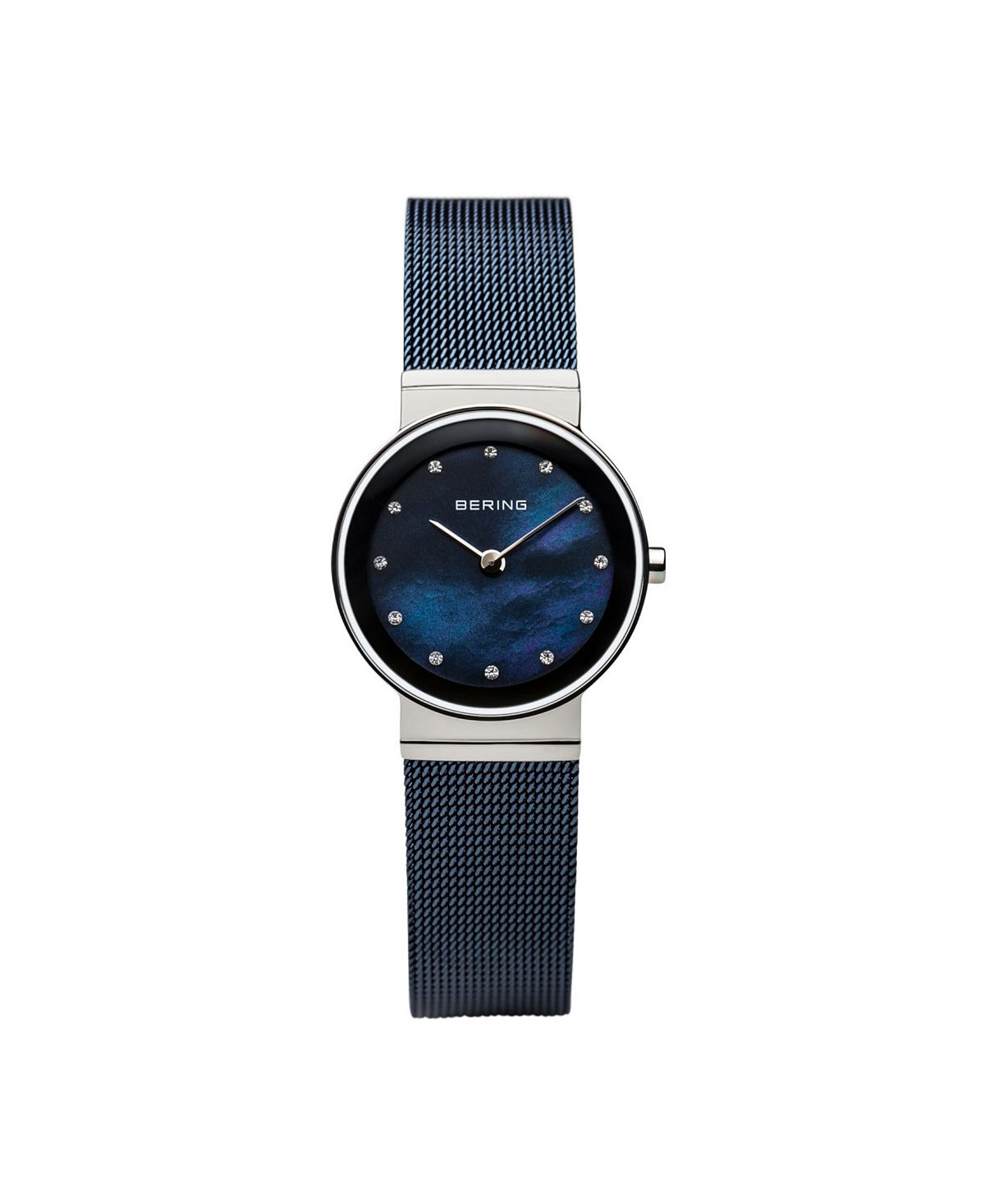 цена Женские классические часы из нержавеющей сетки Bering, синий