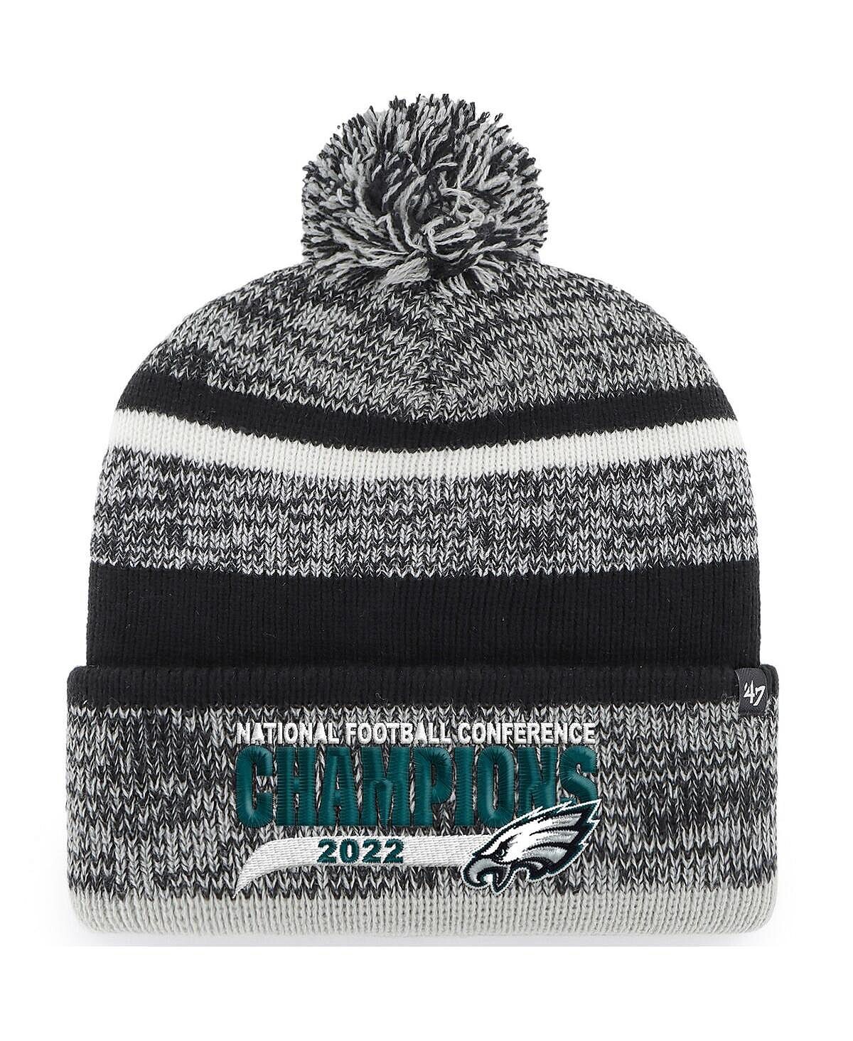 

Мужская черная вязаная шапка с помпоном Philadelphia Eagles 2022 NFC Champions Northward '47 Brand