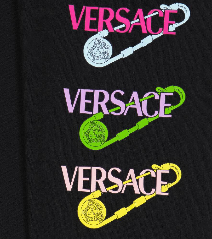 Хлопковые спортивные штаны с логотипом Safety Pin Versace, черный