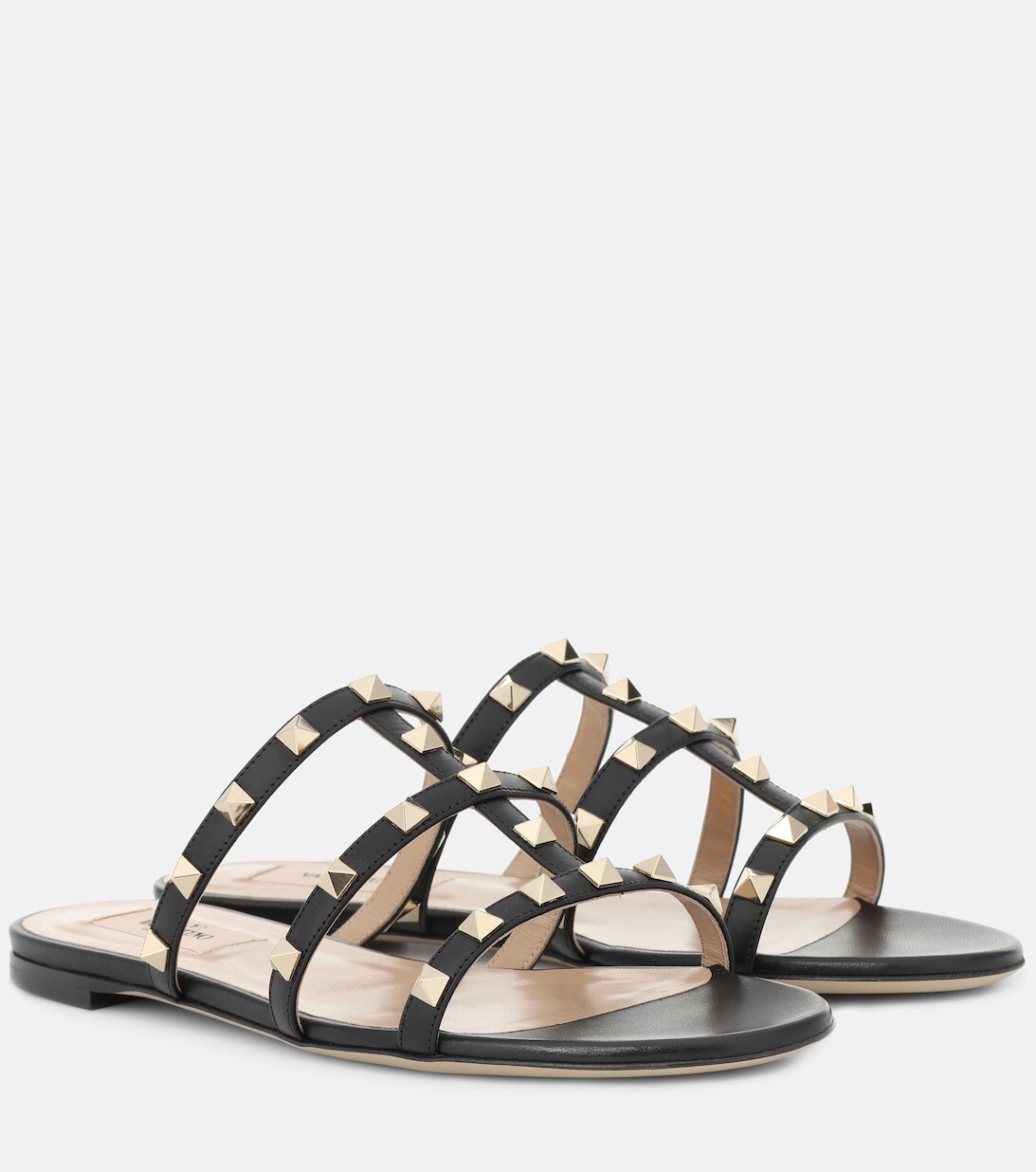 

Кожаные шлепанцы Rockstud Valentino Garavani, черный