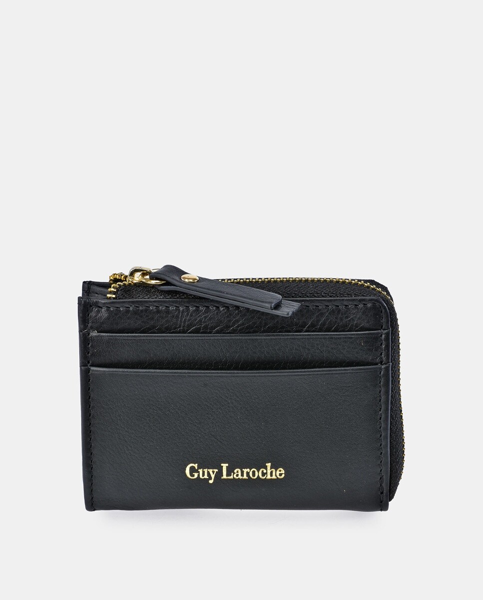 

Визитница из черной кожи с портмоне Guy Laroche, черный