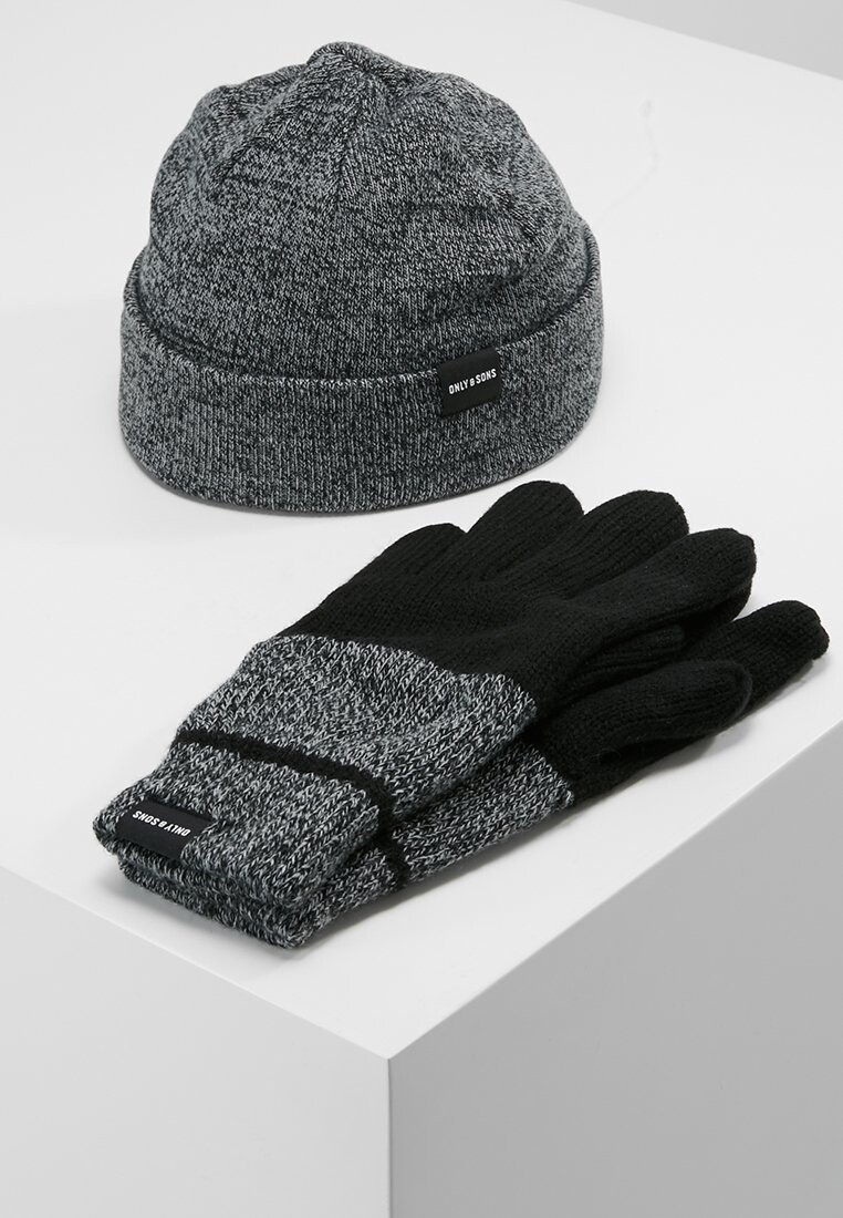 

Перчатки ONSXBOX GLOVES BEANIE UNISEX SET Only & Sons, черный